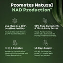 Nad + Nicotinamide Riboside 900mg Reus Research Resveratrol Sin Sabor