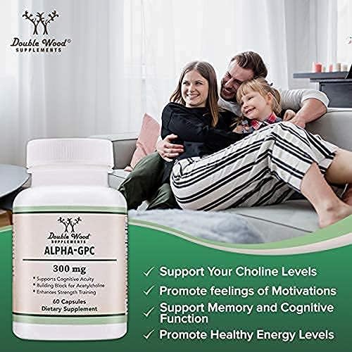 Double Wood Alpha GPC Colina Suplemento 60 Cápsulas 300mg