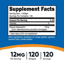 Nutricost Astaxantina 12 mg, 120 cápsulas blandas