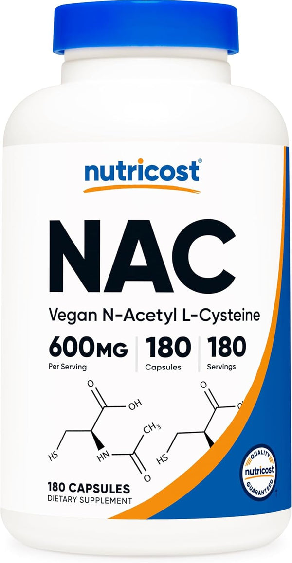 Nutricost N-Acetyl L-Cysteine (NAC) 600mg 180 Cápsulas