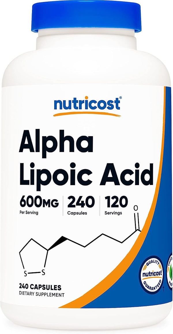Nutricost Alpha Lipoic Acid, 600mg, 240 Cápsulas