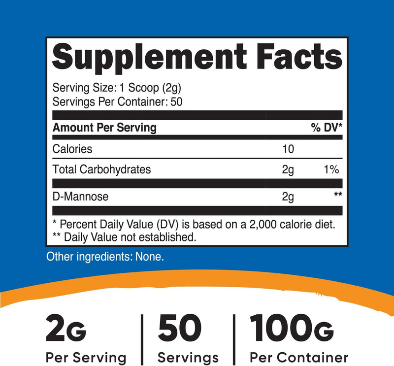 Nutricost D-manosa en polvo, 3.53 oz 50 porciones