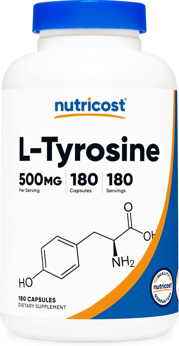Nutricost L-Tyrosine 500mg, 180 Capsules by Nutricost