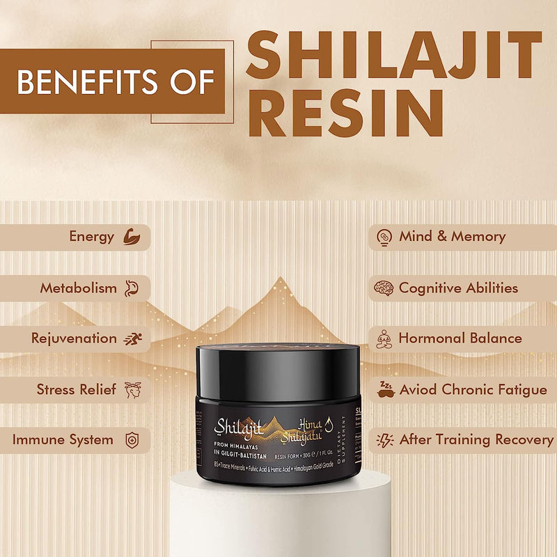 Shilajit - Resina de Shilajit del Himalaya más pura de grado dorado 30 gramos