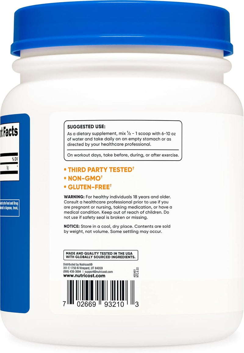 Nutricost Pure L-Leucine Powder 500 Gramos