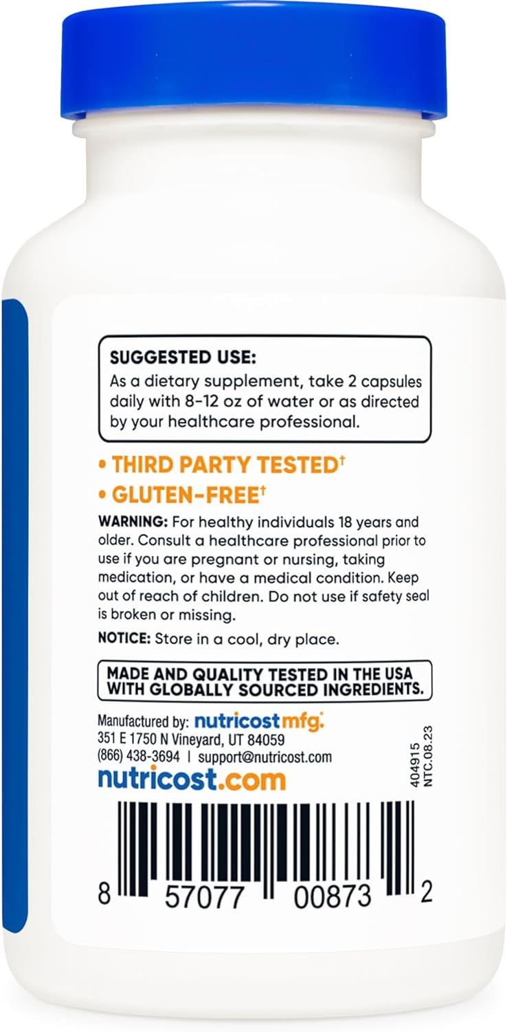 Nutricost Cápsulas de raíz de valeriana (1000 mg por porción), 120 cápsulas
