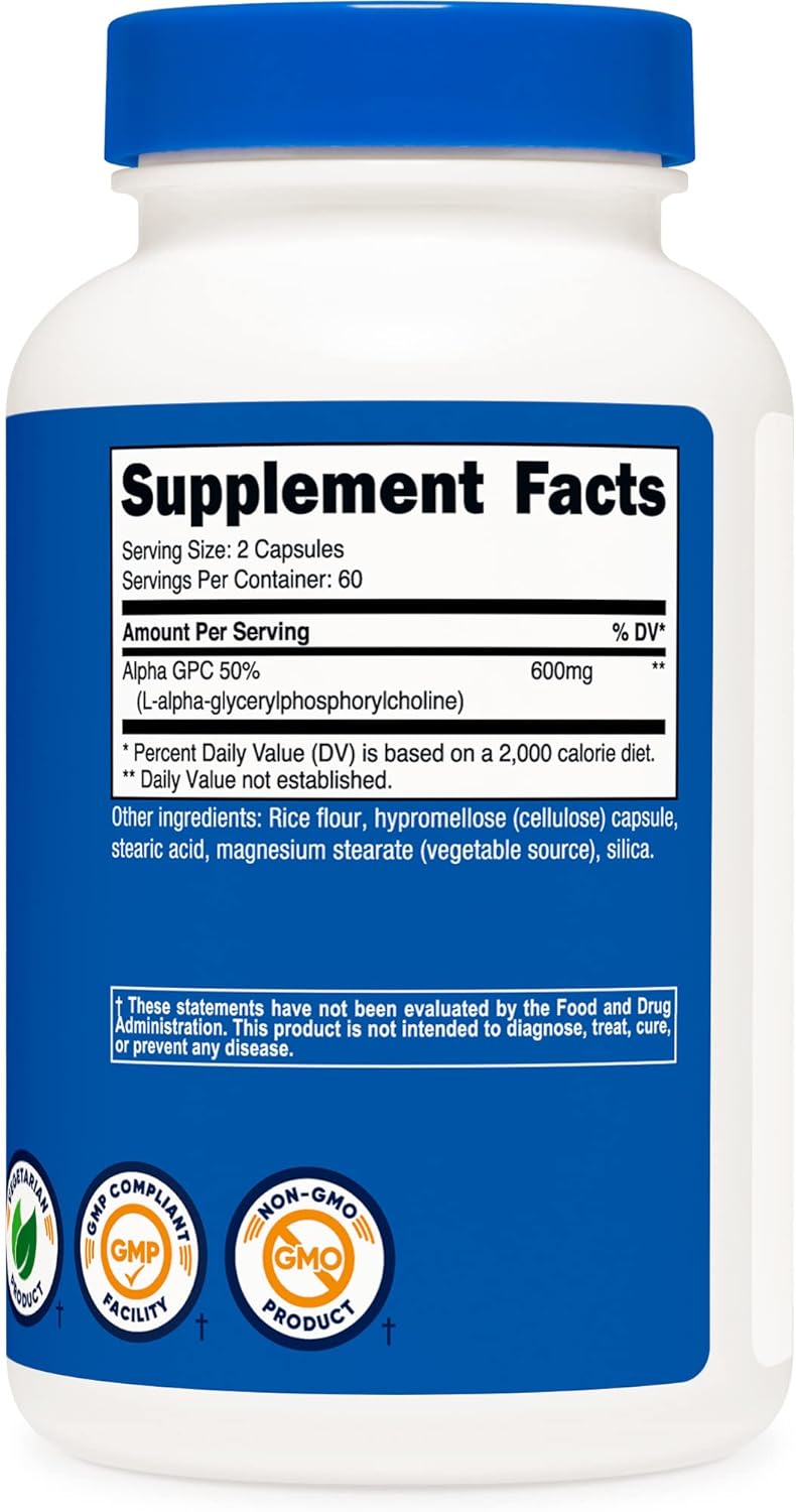 Nutricost Alpha GPC 600mg, 120 Cápsulas