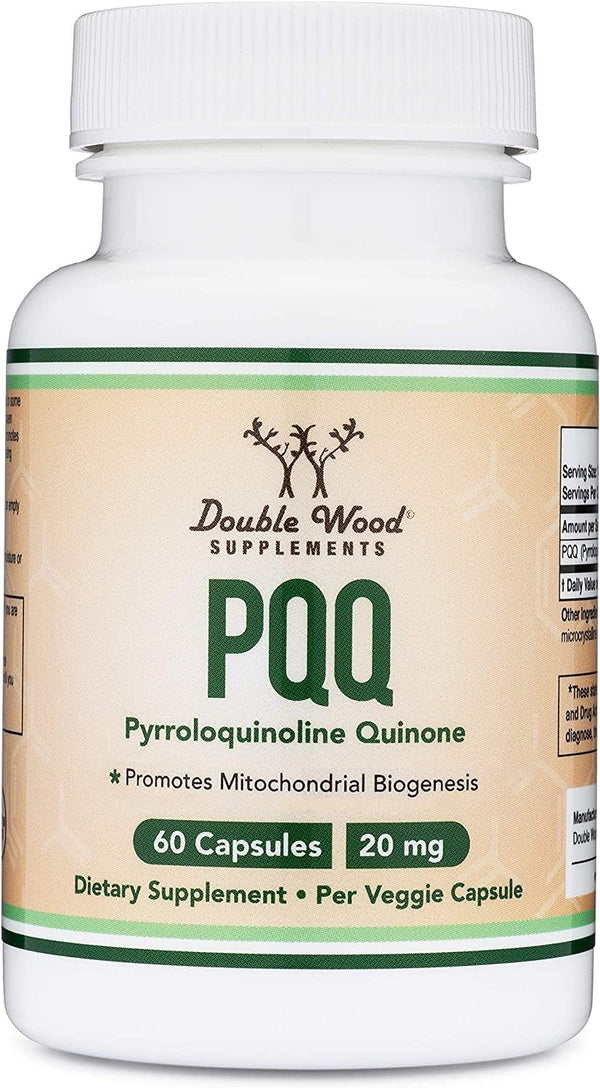 Double Wood Suplemento PQQ – 20 mg, 60 cápsulas (pirroloquinolina quinona)