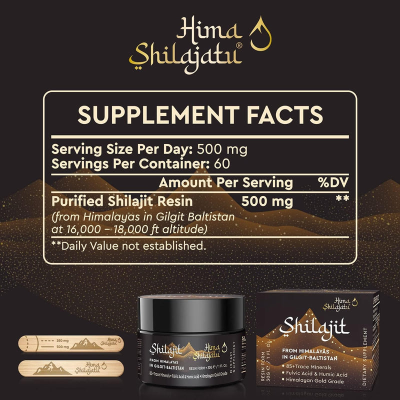 Shilajit - Resina de Shilajit del Himalaya más pura de grado dorado 30 gramos