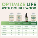 Double Wood TUDCA Suplemento de apoyo para el hígado con sales biliares porciones de 500 mg, 60 cápsulas