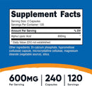 Nutricost Alpha Lipoic Acid, 600mg, 240 Cápsulas