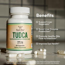 Double Wood TUDCA Suplemento de apoyo para el hígado con sales biliares porciones de 500 mg, 60 cápsulas