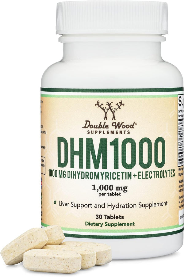 Double Wood Dycetin Dihydromyricetin (DHM) comprimidos – 1000 mg (30 unidades)