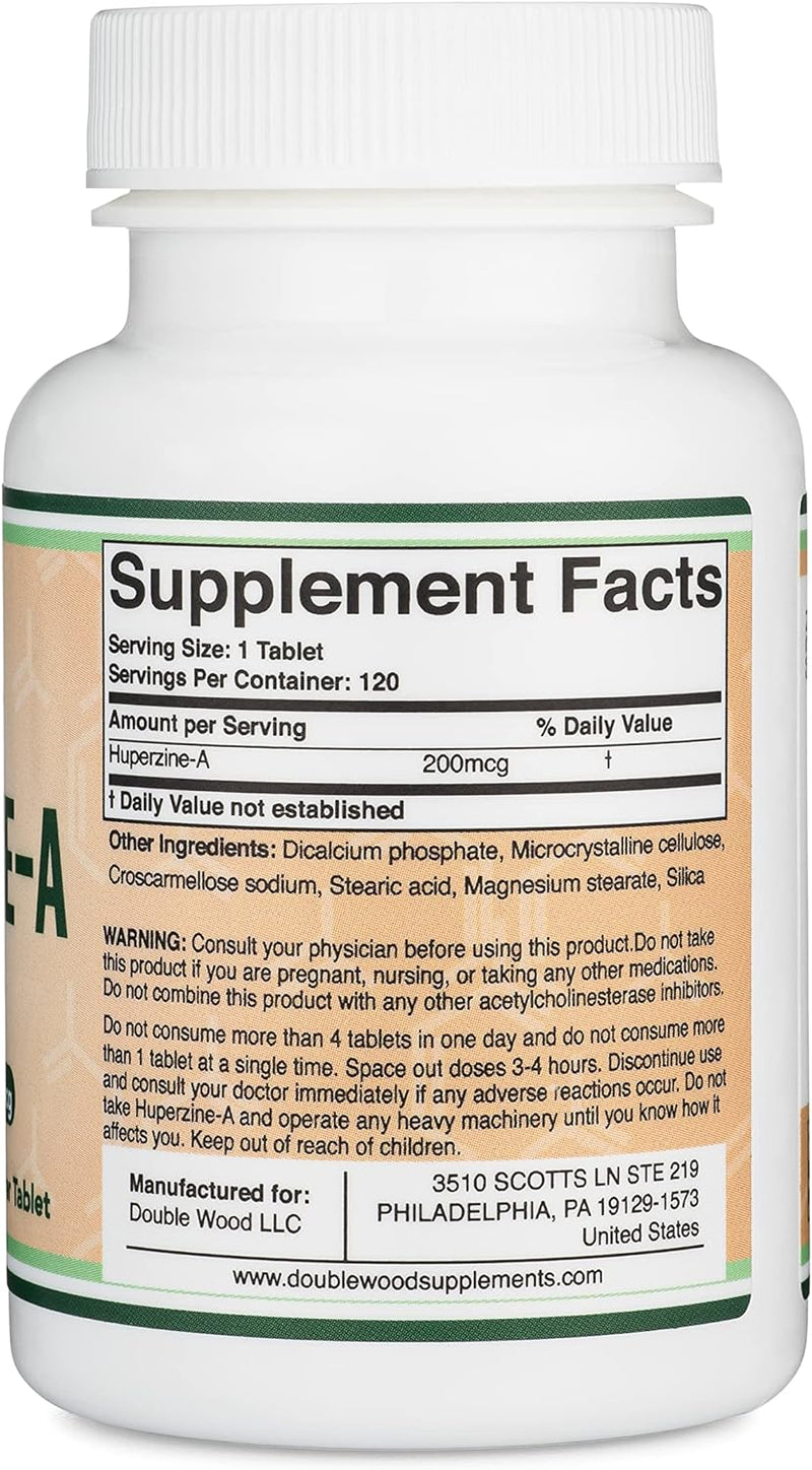 Double Wood Huperzine A 200mcg 120 Tabletas