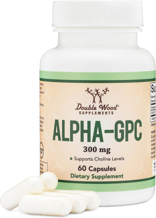 Double Wood Alpha GPC Colina Suplemento 60 Cápsulas 300mg