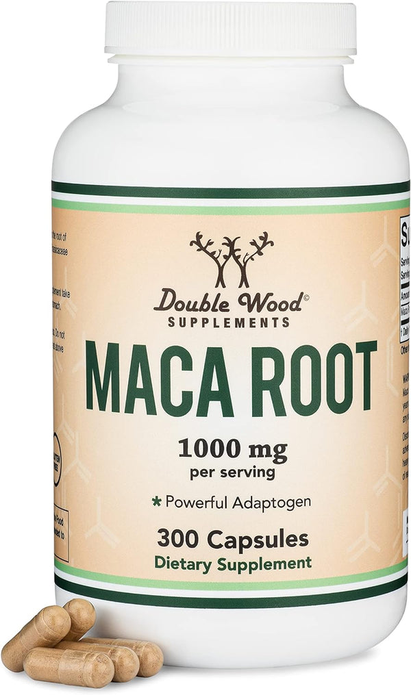 Double Wood Cápsulas de raíz de maca 300 Unidades