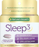 Nature S Bounty Sleep3 Melatonina 10mg y L-Teanina 60 Cápsulas Veganas