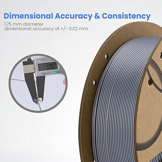 ELEGOO Filamento PLA de 1,75 mm, negro, 1 kg, filamento de impresora 3D, precisión dimensional +/- 0,02 mm, carrete de cartón de 1 kg (2.2 libras), filamento de impresión 3D se adapta a la mayoría de impresoras 3D FDM