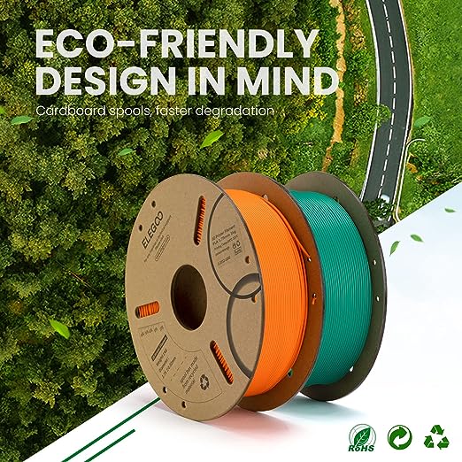 ELEGOO Filamento PLA de 1,75 mm, negro, 1 kg, filamento de impresora 3D, precisión dimensional +/- 0,02 mm, carrete de cartón de 1 kg (2.2 libras), filamento de impresión 3D se adapta a la mayoría de impresoras 3D FDM
