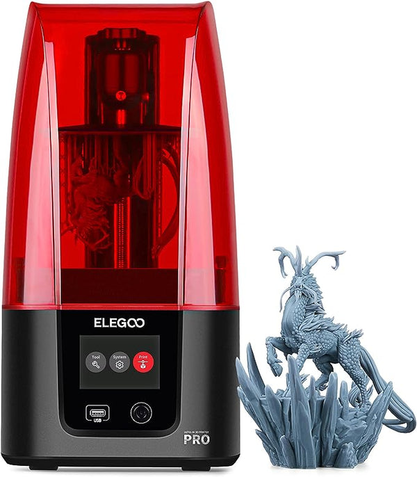 ELEGOO Impresora 3D Mars 3 Pro MSLA, Impresora 3D de Resina con Pantalla LCD monocromática Ultra 4K de 6,6 Pulgadas, tamaño de impresión de 143,43 × 89,6 × 175 mm y carbón Activado reemplazable