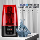 ELEGOO Impresora 3D Mars 3 Pro MSLA, Impresora 3D de Resina con Pantalla LCD monocromática Ultra 4K de 6,6 Pulgadas, tamaño de impresión de 143,43 × 89,6 × 175 mm y carbón Activado reemplazable