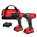 Craftsman kit de Herramientas 20 V Inalambricas con Taladro Atornillador y Atornillado de impacto con 2 Baterías CMCK200C2