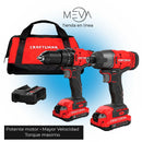 Craftsman kit de Herramientas 20 V Inalambricas con Taladro Atornillador y Atornillado de impacto con 2 Baterías CMCK200C2
