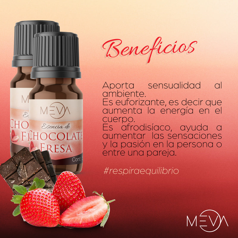 Esencia Chocolate Fresa Para Difusor MEVA - MEVA.MX