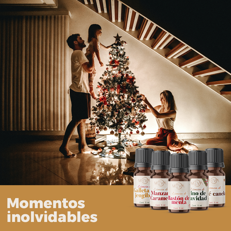 Esencias de navidad Para Difusor MEVA Kit de 10 frascos 5 ml - MEVA.MX