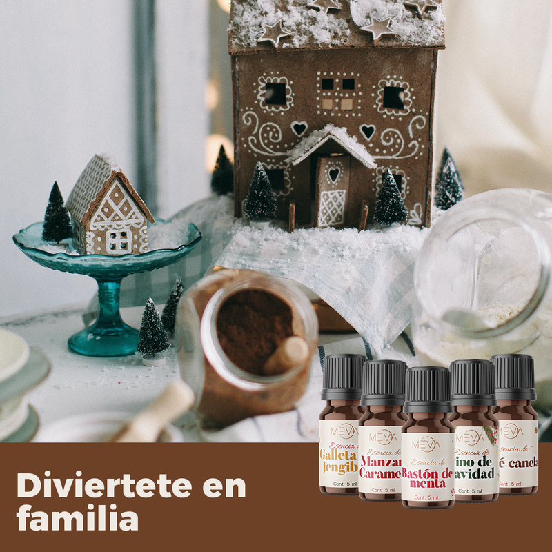 Esencias de navidad Para Difusor MEVA Kit de 10 frascos 5 ml - MEVA.MX