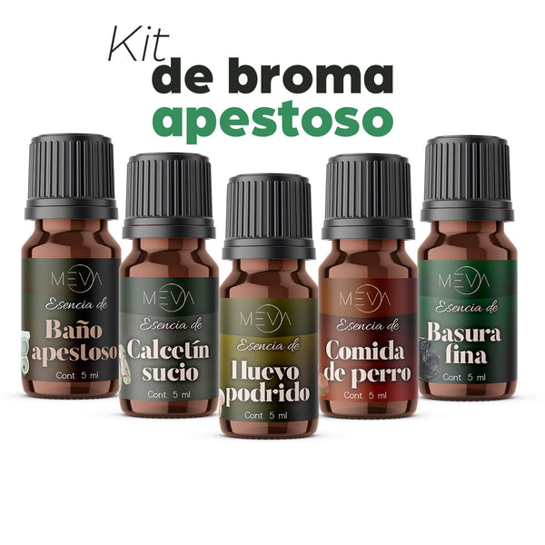 Esencias Broma Apestosa, Para Difusor MEVA, Kit de 5 frascos de 5 ml - MEVA.MX