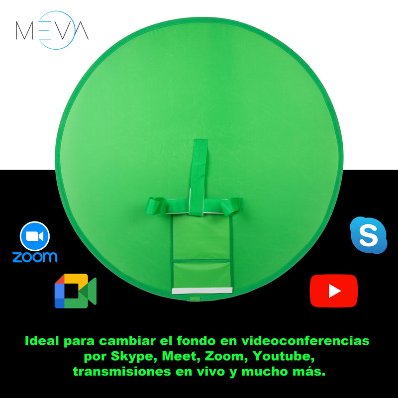 Fondo Para Silla Chrome Key, Pantalla Verde Redonda 110 y 140cm - MEVA.MX