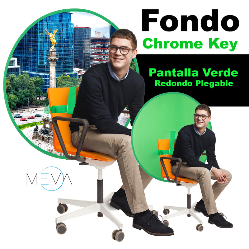 Fondo Para Silla Chrome Key, Pantalla Verde Redonda 110 y 140cm - MEVA.MX