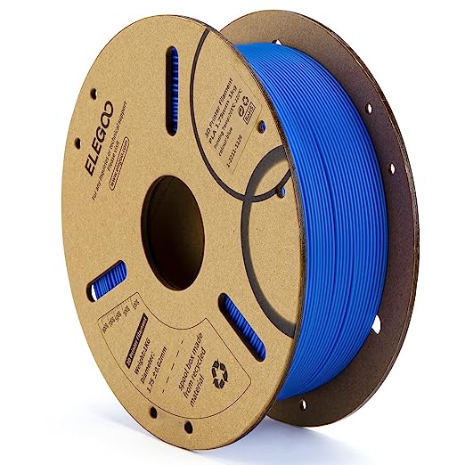 ELEGOO Filamento PLA de 1,75 mm, negro, 1 kg, filamento de impresora 3D, precisión dimensional +/- 0,02 mm, carrete de cartón de 1 kg (2.2 libras), filamento de impresión 3D se adapta a la mayoría de impresoras 3D FDM