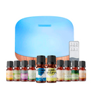 MEVA Difusor de Aroma para Aceite Esencial + KIT 10  Esencias de REGALO (Tambor Madera)