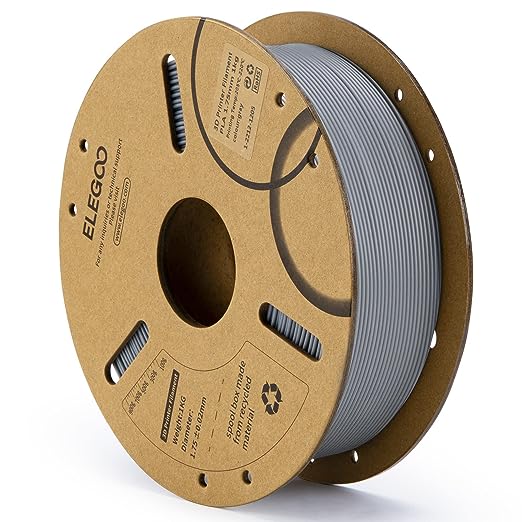 ELEGOO Filamento PLA de 1,75 mm, negro, 1 kg, filamento de impresora 3D, precisión dimensional +/- 0,02 mm, carrete de cartón de 1 kg (2.2 libras), filamento de impresión 3D se adapta a la mayoría de impresoras 3D FDM